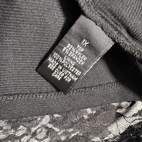 Vtg Babydoll Witchy Lace Top Womens 1X Black Ruffle Fairygrunge Whimsigoth Shirt - Picture 5 of 10